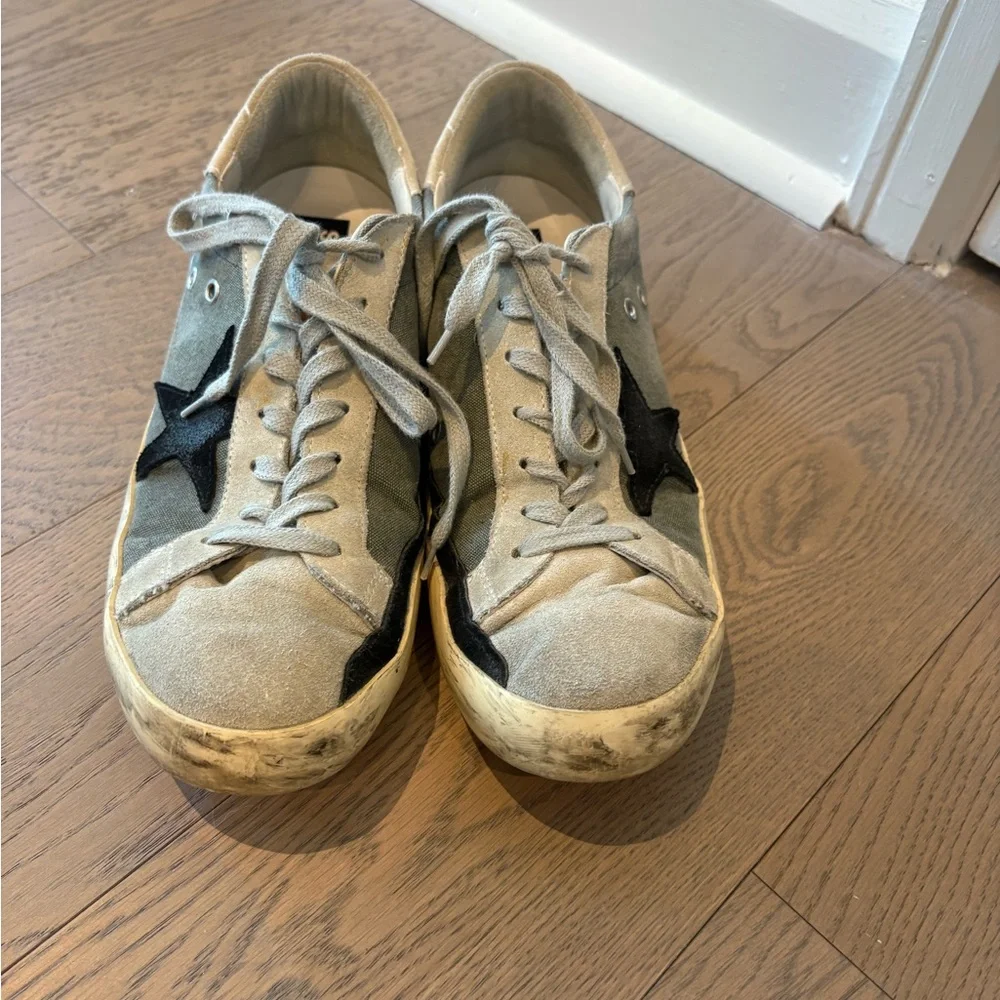 Golden Goose Gray and Black Star Sneakers - Picture 2 of 7